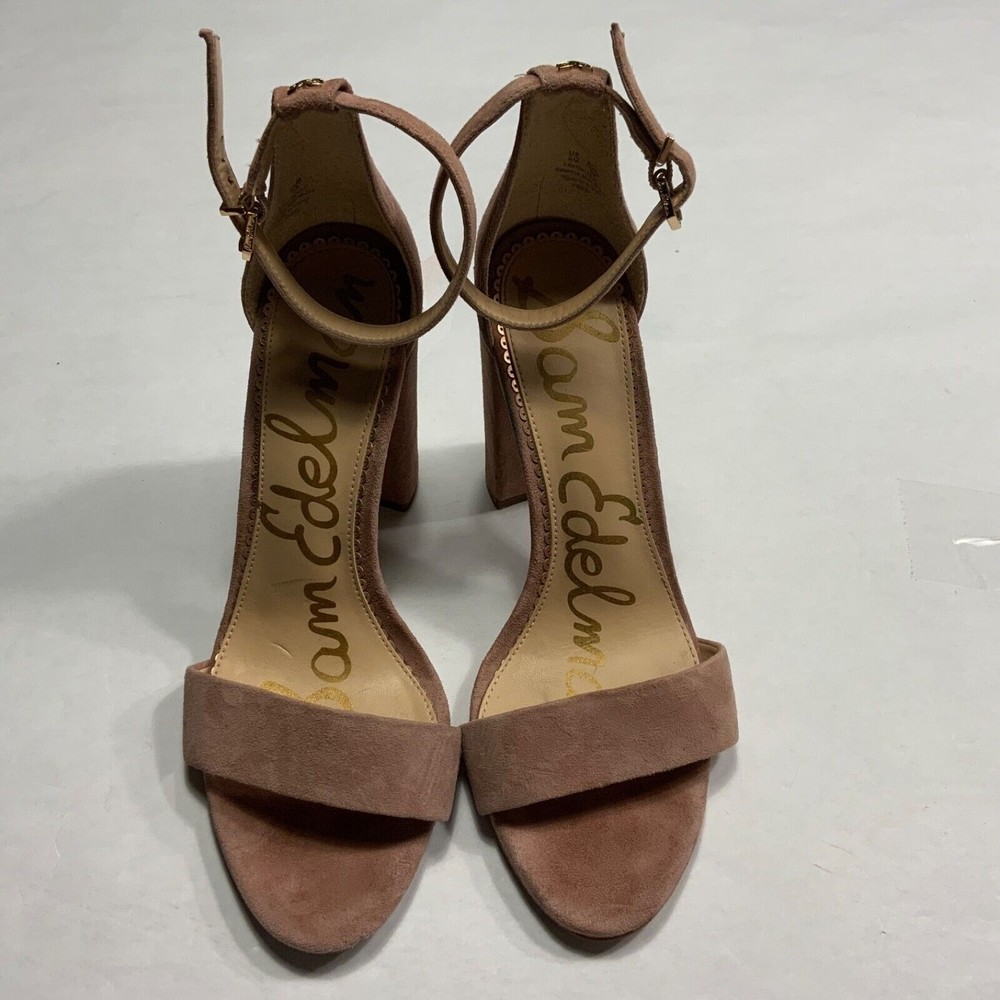Sam Edelman woman’s Sz 8M Blush Pink Ankle Strap Open Tow Block Heel Sandal - Picture 2 of 8